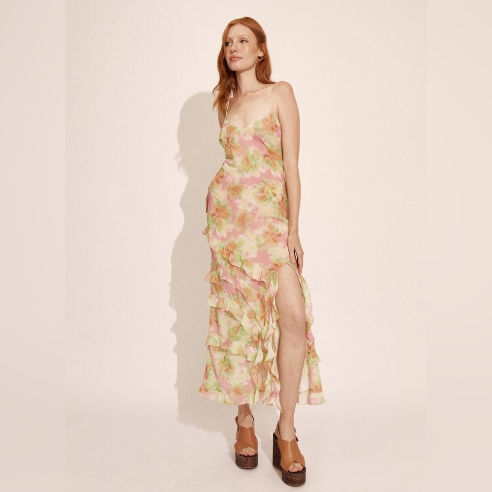NWT Bardot Cantara Printed Maxi Dress In Pink Flora Sz XS
